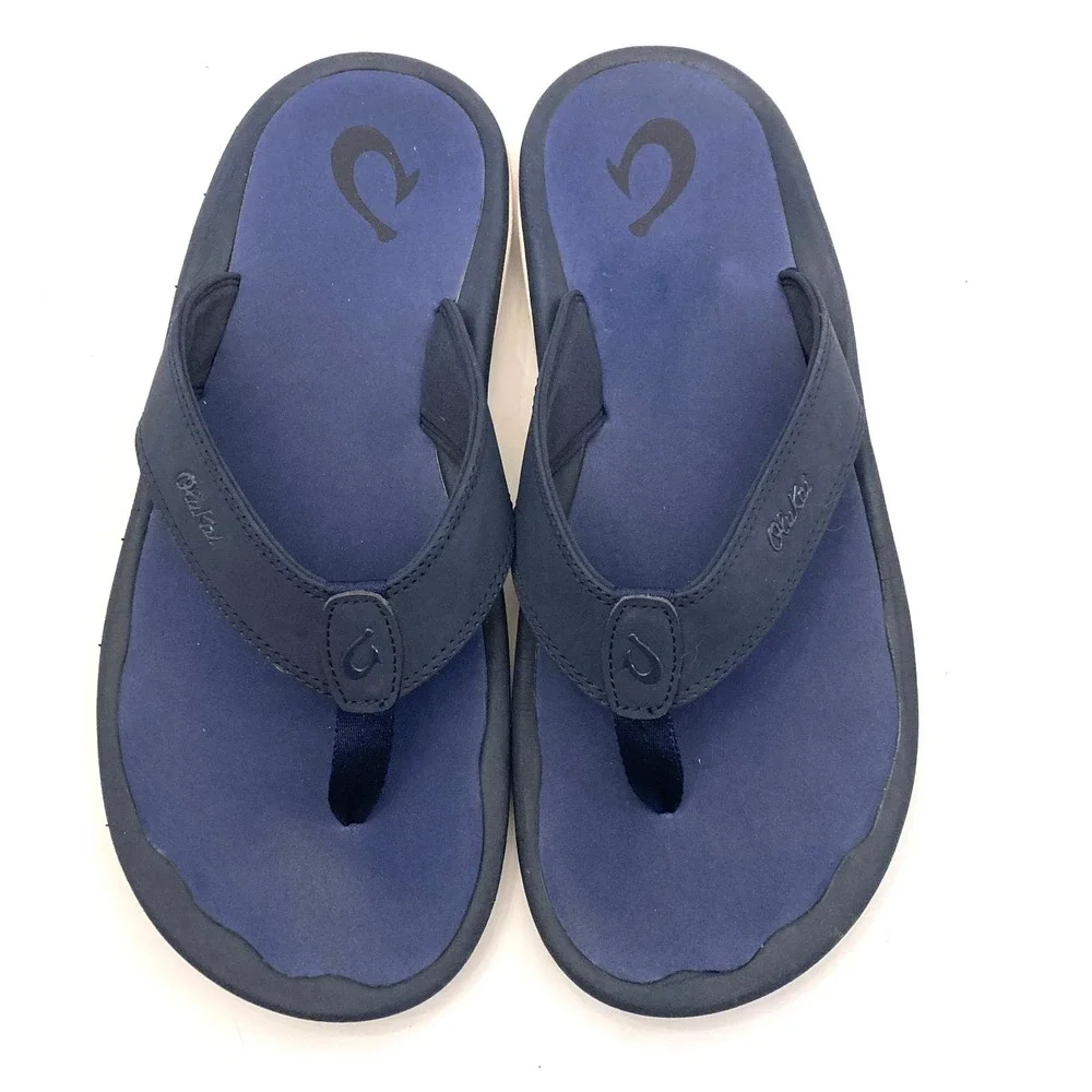 OluKai Ohana Sandals Flip Flops Slides Thong Mens 12 EU 45 Blue